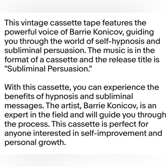 Potentials Unlimited Subliminal Persuasion Self-Hypnosis Cassette 1980s unopened - Picture 6 of 6